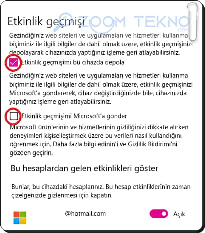 Windows Etkinlik Geçmişini Temizleme