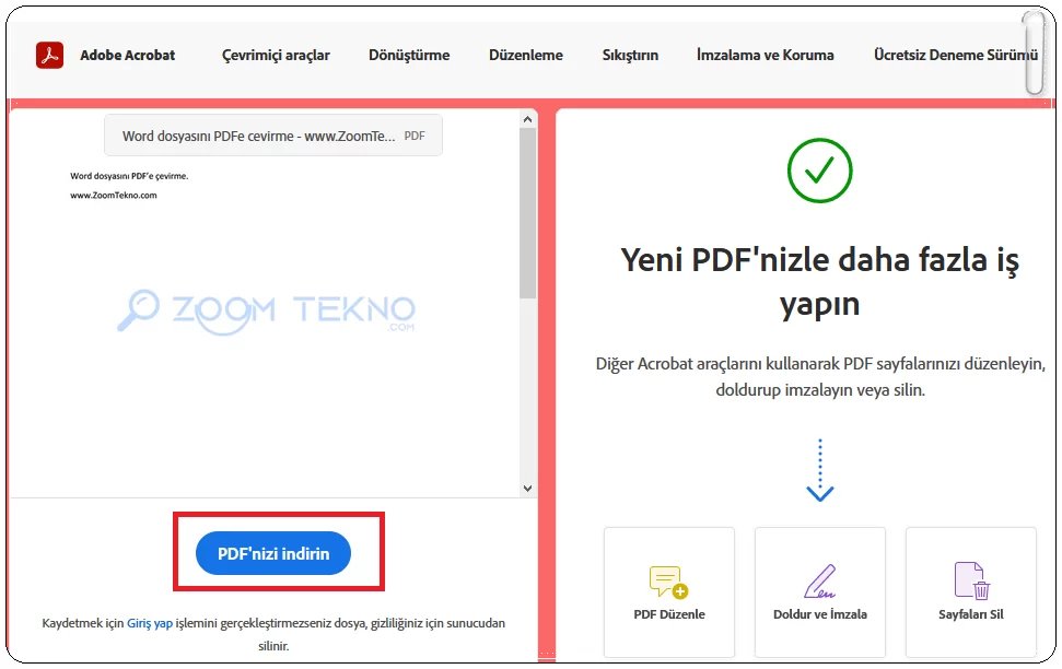 4 Adımda Word Belgesini PDF Yapma