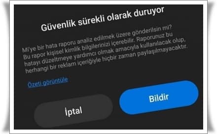 Xiaomi Hata Raporu Nasıl Kapatılır?