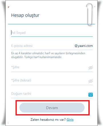 YaaniMail Hesabı Nasıl Oluşturulur?