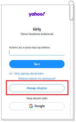 Yahoo Mail Hesabı Nasıl Oluşturulur?