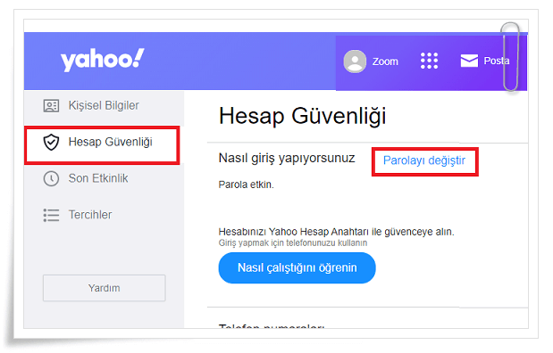 Yahoo Mail Şifresi Nasıl Değiştirilir?