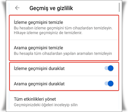 youtube arama gecmisi nasil temizlenir 4